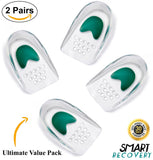 Gel Heel Pads (x4 Insoles) to Support Sore Heels & Pain Relief from Plantar Fasciitis
