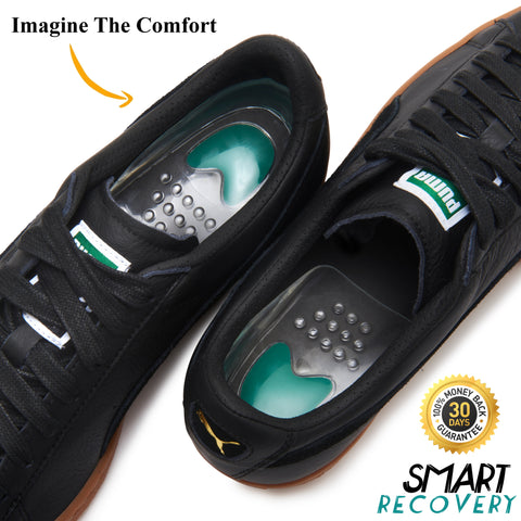 Gel Heel Pads (x4 Insoles) to Support Sore Heels & Pain Relief from Plantar Fasciitis