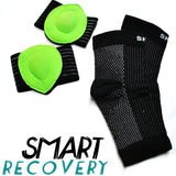 Plantar Fasciitis Compression Socks (Pair) & Soothing Arch Pad Cushions (Pair) Black, Medium