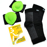 Plantar Fasciitis Compression Socks (Pair) & Soothing Arch Pad Cushions (Pair) Black, Medium